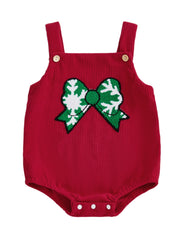 Embroidery Bow Christmas Bodysuit