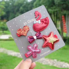 Kids' Cartoon Hair Clips, 5-Piece Princess Hairpin Set