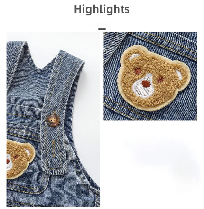 Cute Bear Denim Casual Pants