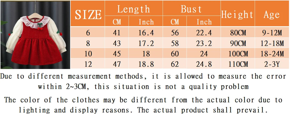 Baby Girl Dress Winter Girl Cute Cherry Mesh Princess Dress Sweet Beauty Girl s Birthday Party Dress Christmas Costume