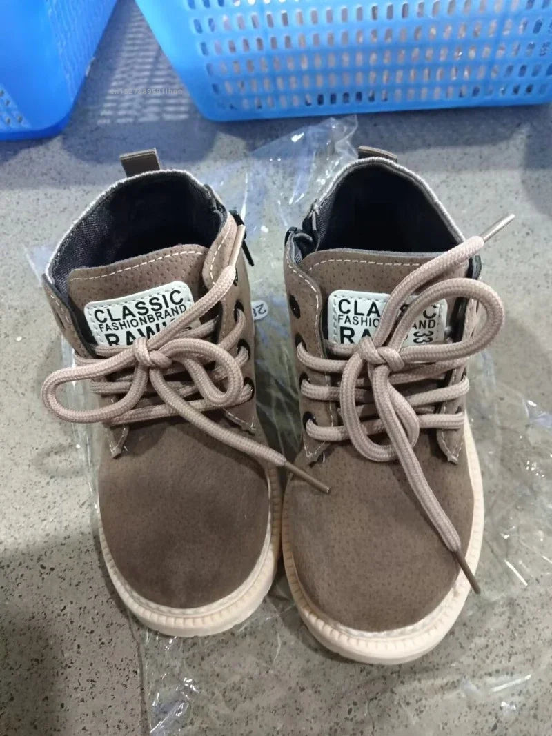 2 Style Plush Kids Winter Boots