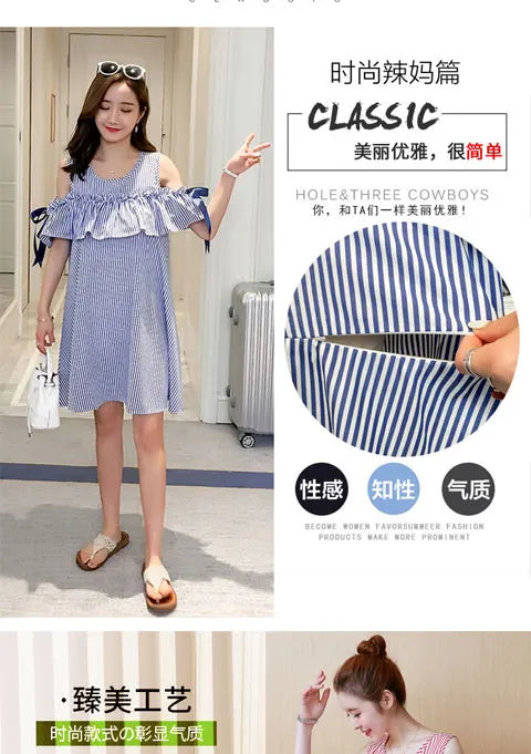Korean Patchwork Maternity Dress