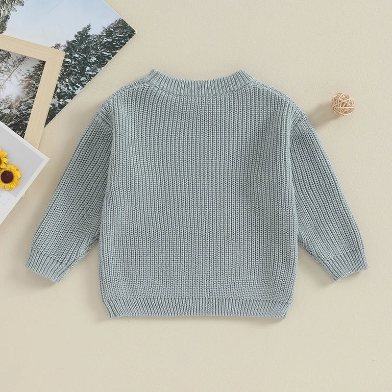 Basic Cotton Long Sleeve Sweater - PAMU8