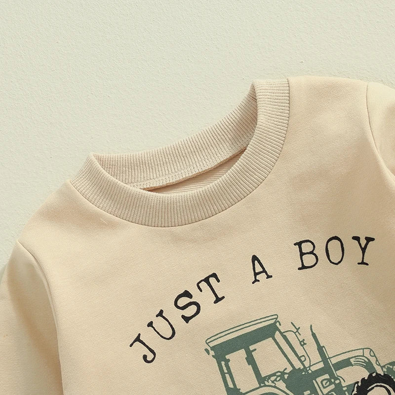Boys Sweatshirt Tractor Print