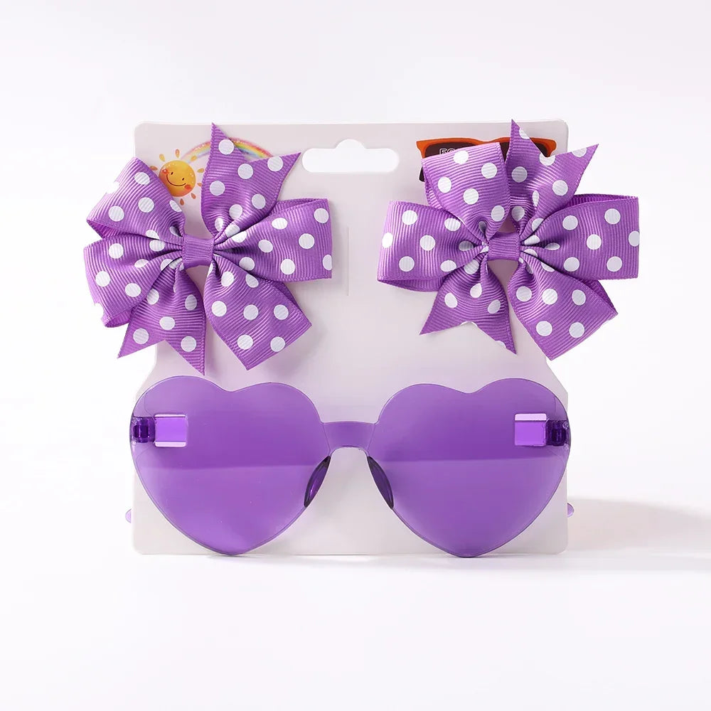 Dot Hairpins & Heart glasses