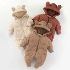 Baby Plush Cotton Jumpsuit, Thick Winter Snowsuit