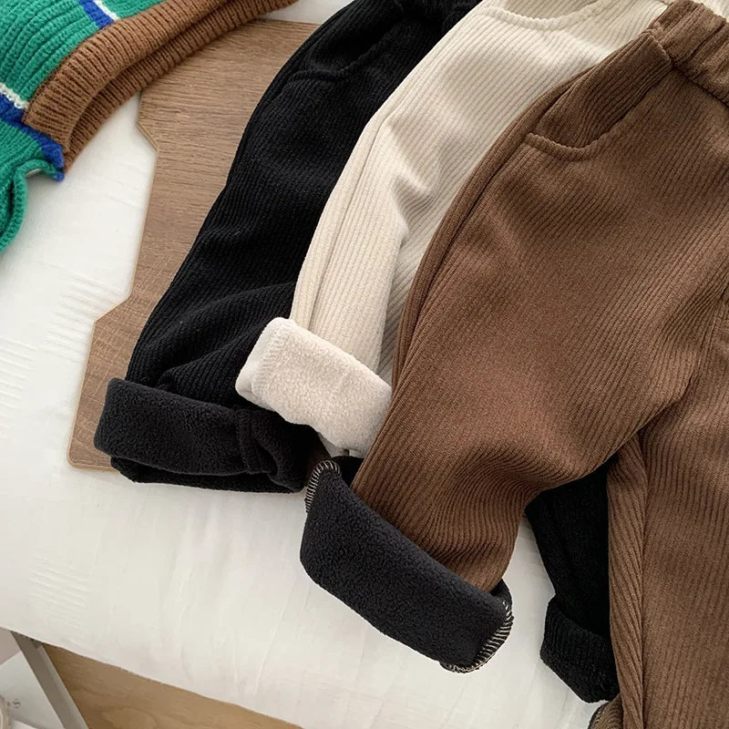 Solid Kids Boys Straight Pants - PAMU8