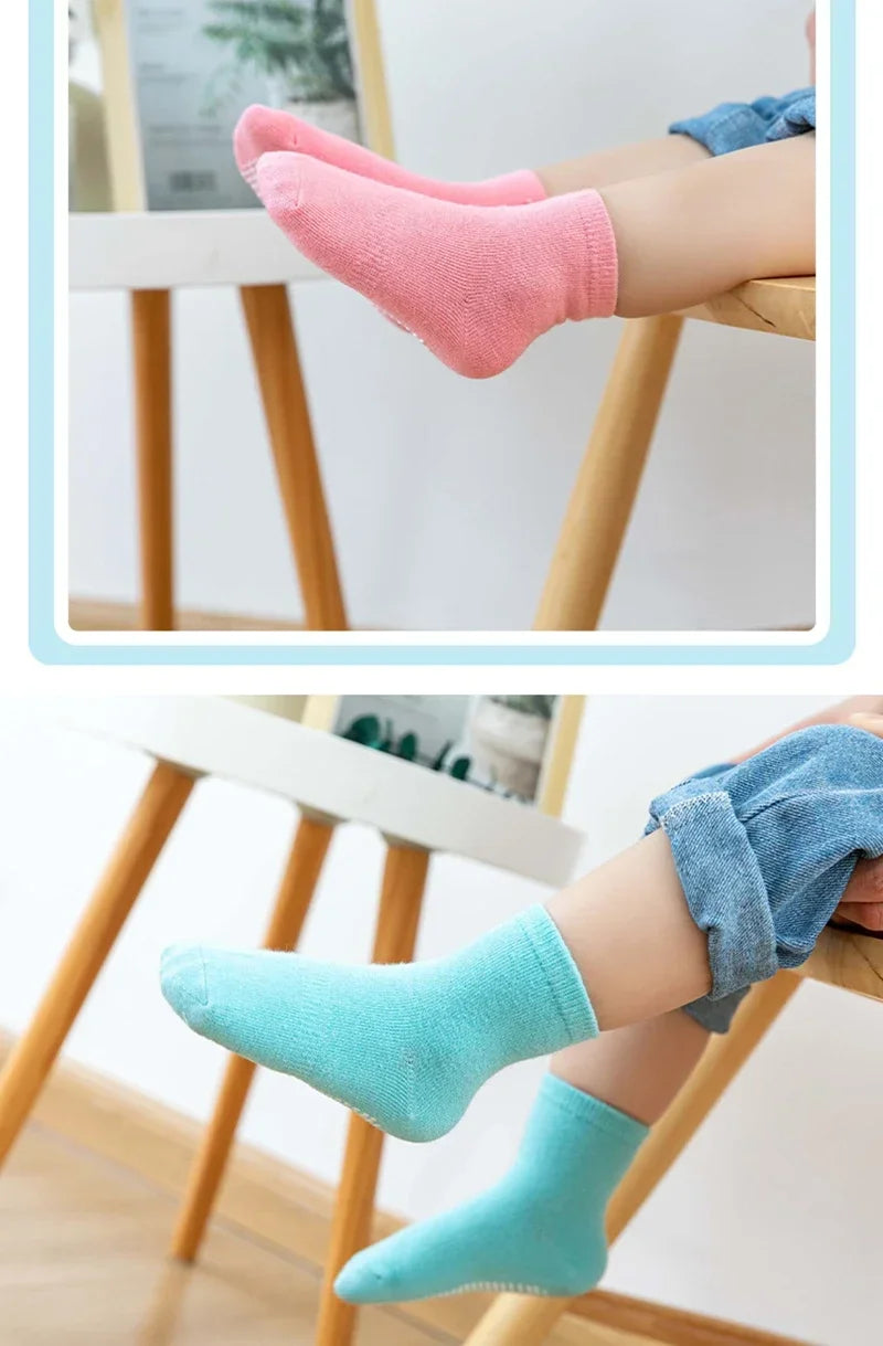 6 Pairs Spring Kids Anti-slip Socks