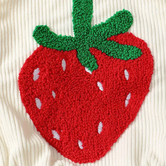 Rainbow Strawberry Embroidery Romper