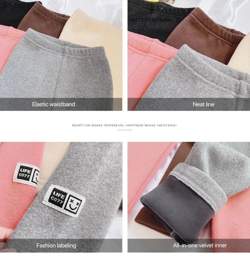 Girls Winter Fleece Warm Leggings