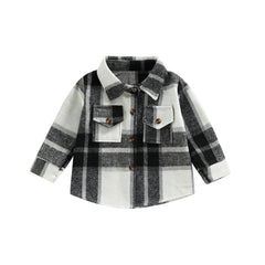 Boy Plaid Shirt Jacket Coat