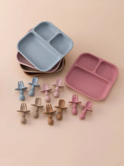 Colorful Silicone Baby Feeding Set, 2 Pieces
