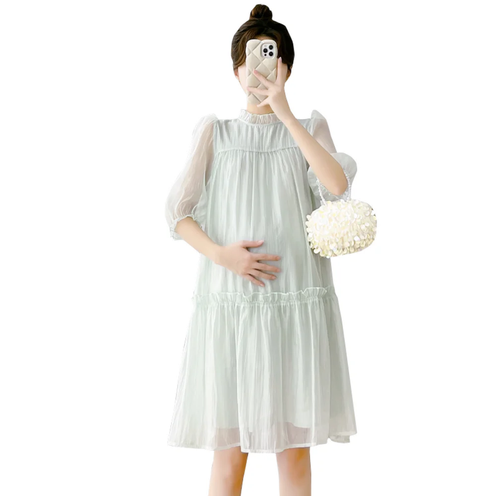 Doll Collar Chiffon Maternity Dresses