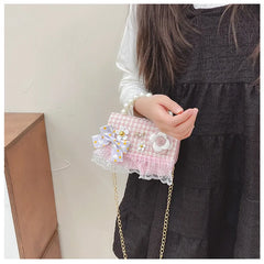 Flower Plaid Handbag for Girls (Ages 2-4)