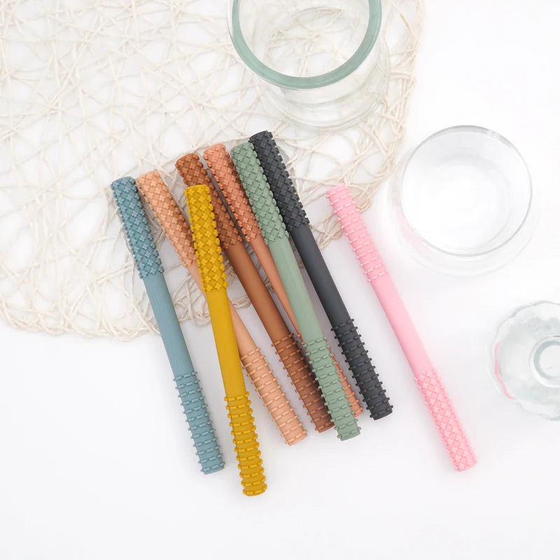Molar Straw Baby Teether With Brush - PAMU8
