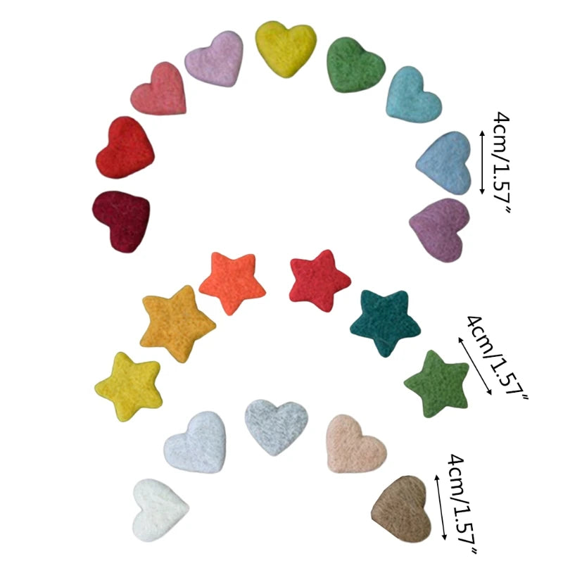 5Pcs Baby Wool Felt Stars Photography Accessories - PAMU8