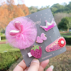 Baby Girls' Bowknot Hair Clips, 5-Piece Set