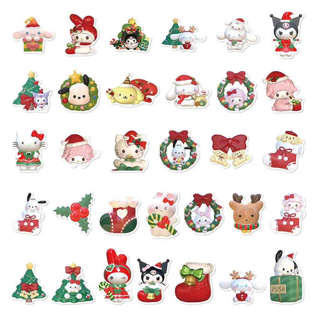62Pcs Christmas Stickers