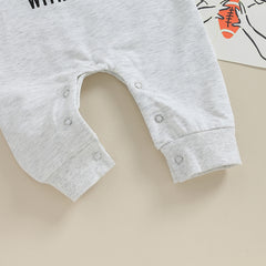 Baby Soccer Print Romper, Long-Sleeve Fall Jumpsuit