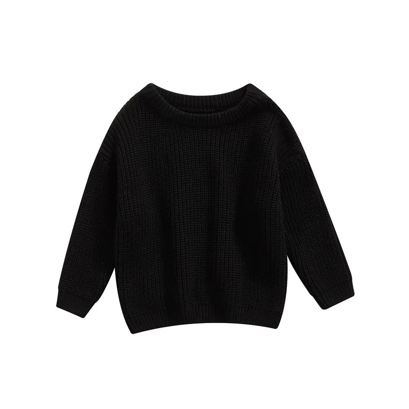 Basic Cotton Long Sleeve Sweater - PAMU8