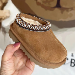 Kids' Suede Snow Boots, Fur-Lined Winter Shoes