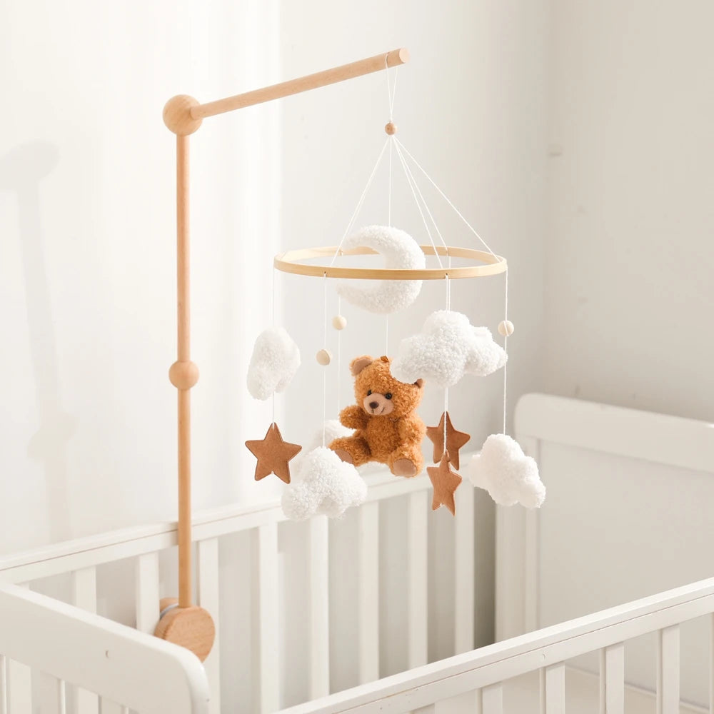 Baby Crib Mobile Wooden Rattle Toy