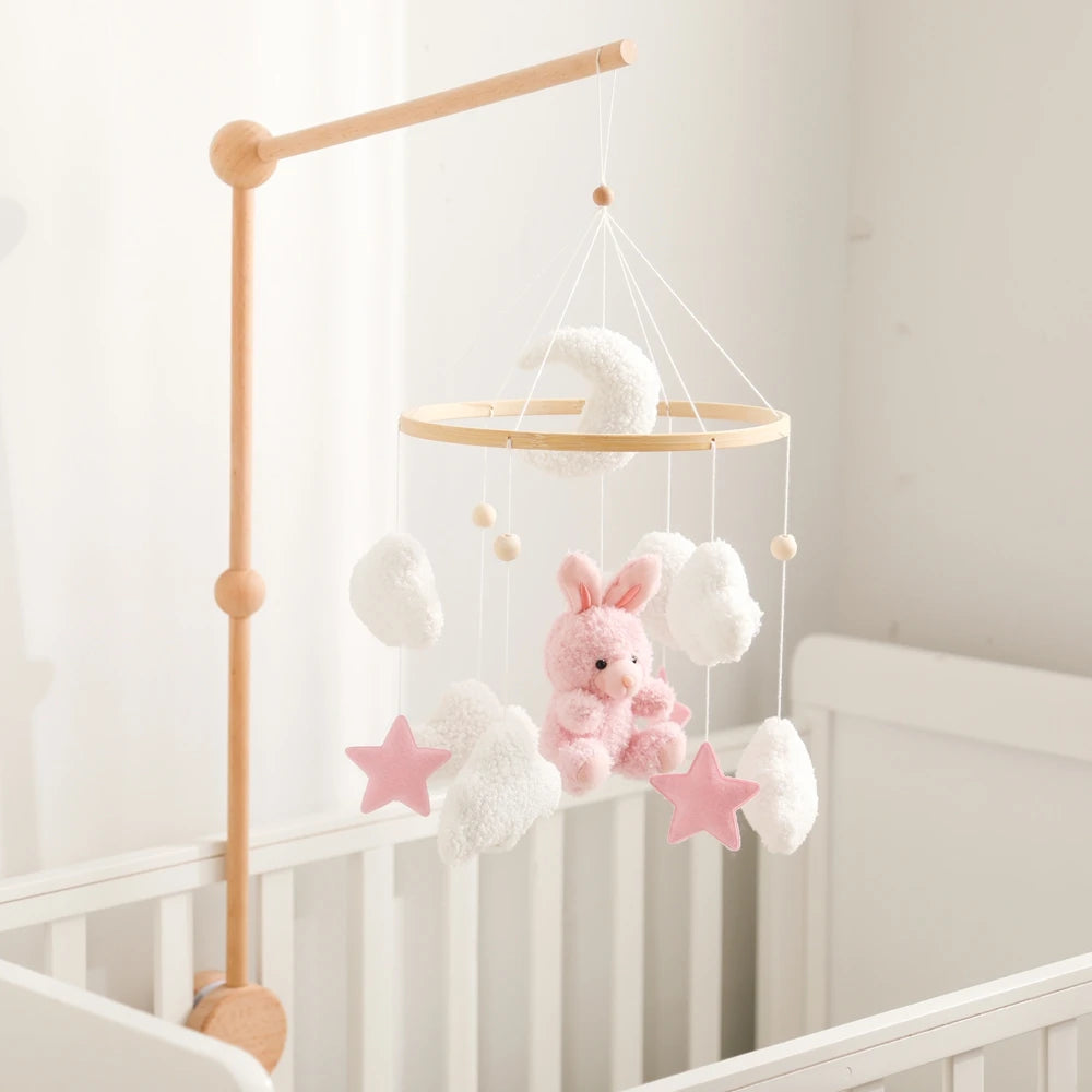 Baby Crib Mobile Wooden Rattle Toy