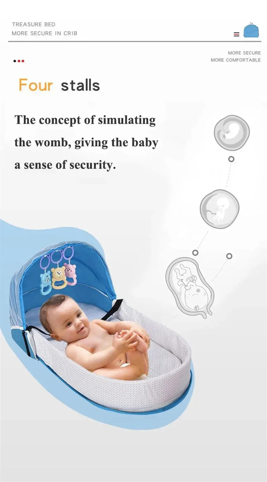 Folding Crib Travel for Newborn