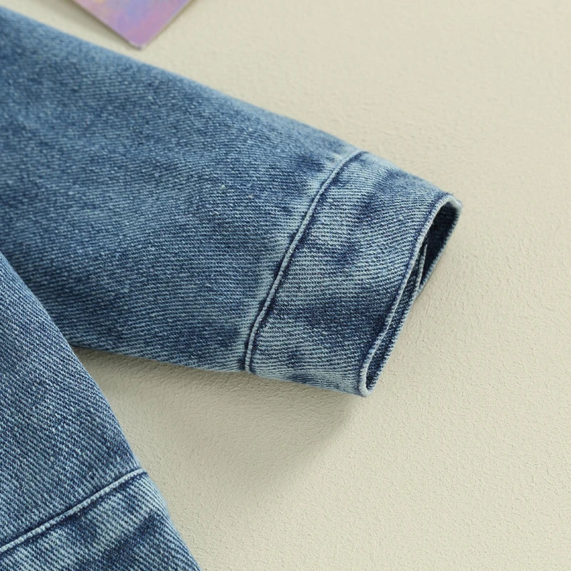 Casual Embroidery Kids Coat