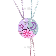 Girls BFF Star Moon Sun Necklace Set | PAMU8