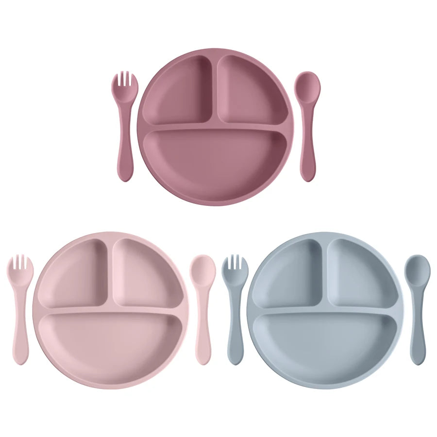 Training Silicone Tableware Set With Spoon Fork - PAMU8