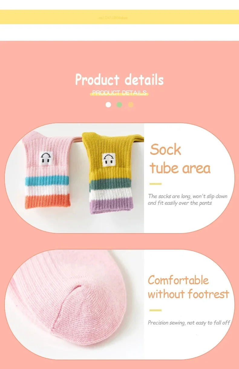 5Pairs 1-16Years High-End Girls'Socks