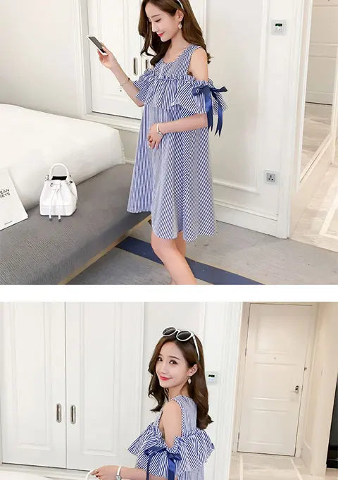 Korean Patchwork Maternity Dress
