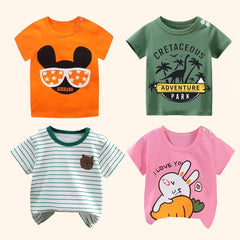 Kids cartoon cotton T-shirt for boys and girls breathable summer top USA