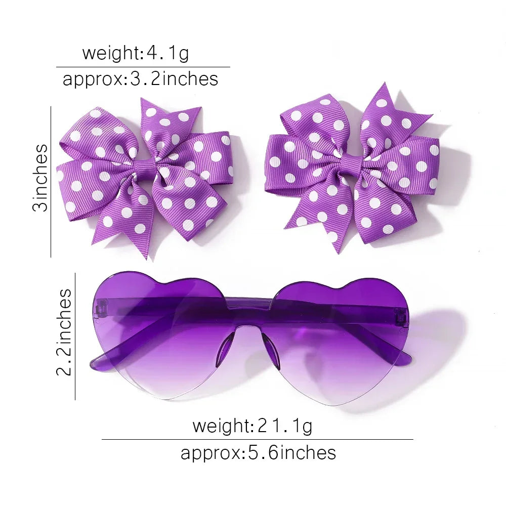Dot Hairpins & Heart glasses