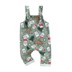 Cartoon Christmas Overall Romper