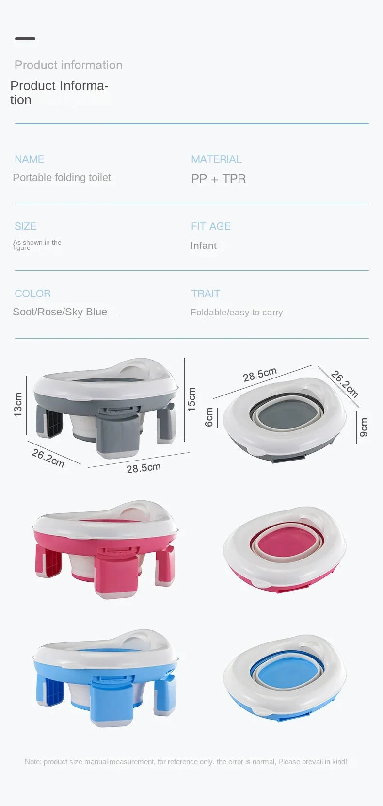 3 in 1 Travel Toilet Seat with Bags