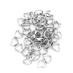 Silver Heart Spacer Beads for DIY Jewelry | PAMU8