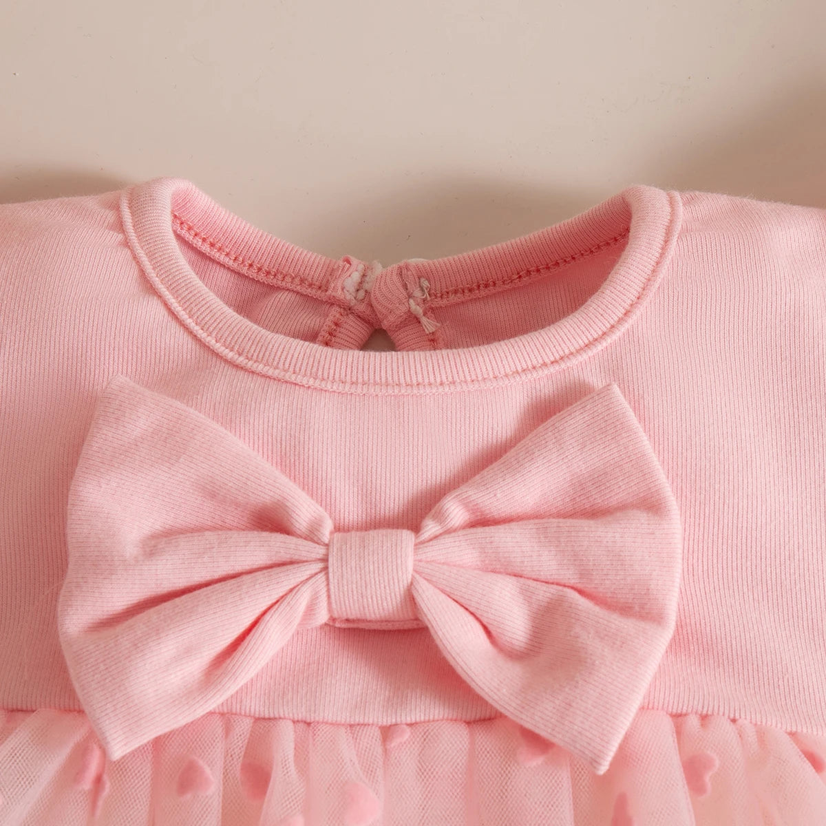 Baby Girl Dress Summer Bow And Love Pattern Knit Short Sleeve Puffy Baby Dresses Cute Casual Girl Kid's Dress