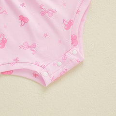 Baby Girls' Ribbed Strawberry Bodysuit with Bow Headband