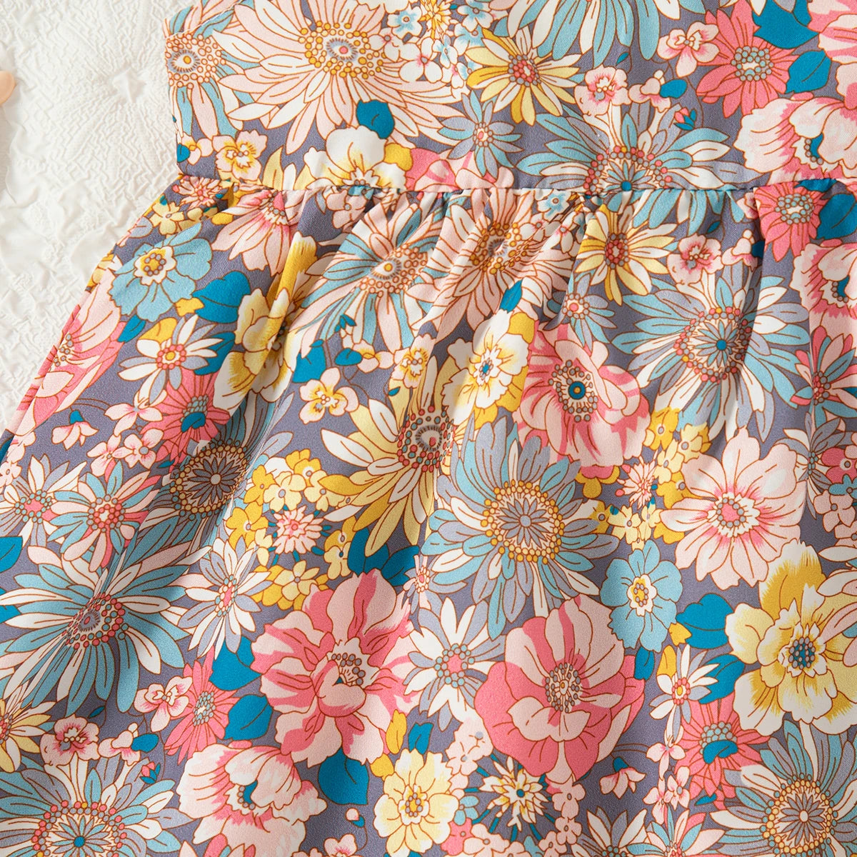 Baby Girl Set Summer Flower Print Casual Baby Girl Dress Set Fashion Baby Girl Dress Set