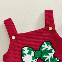 Embroidery Bow Christmas Bodysuit