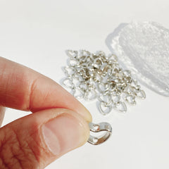 Silver Heart Spacer Beads for DIY Jewelry | PAMU8
