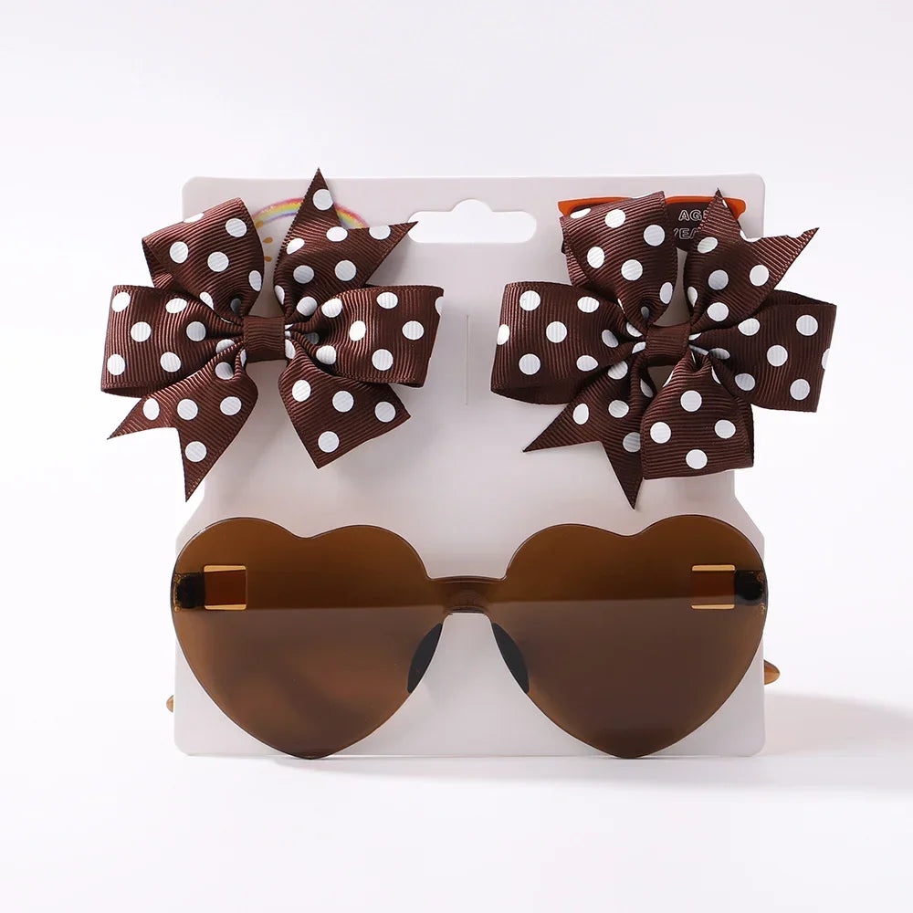 Dot Hairpins & Heart glasses