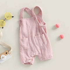 Solid Sleeveless Baby Romper