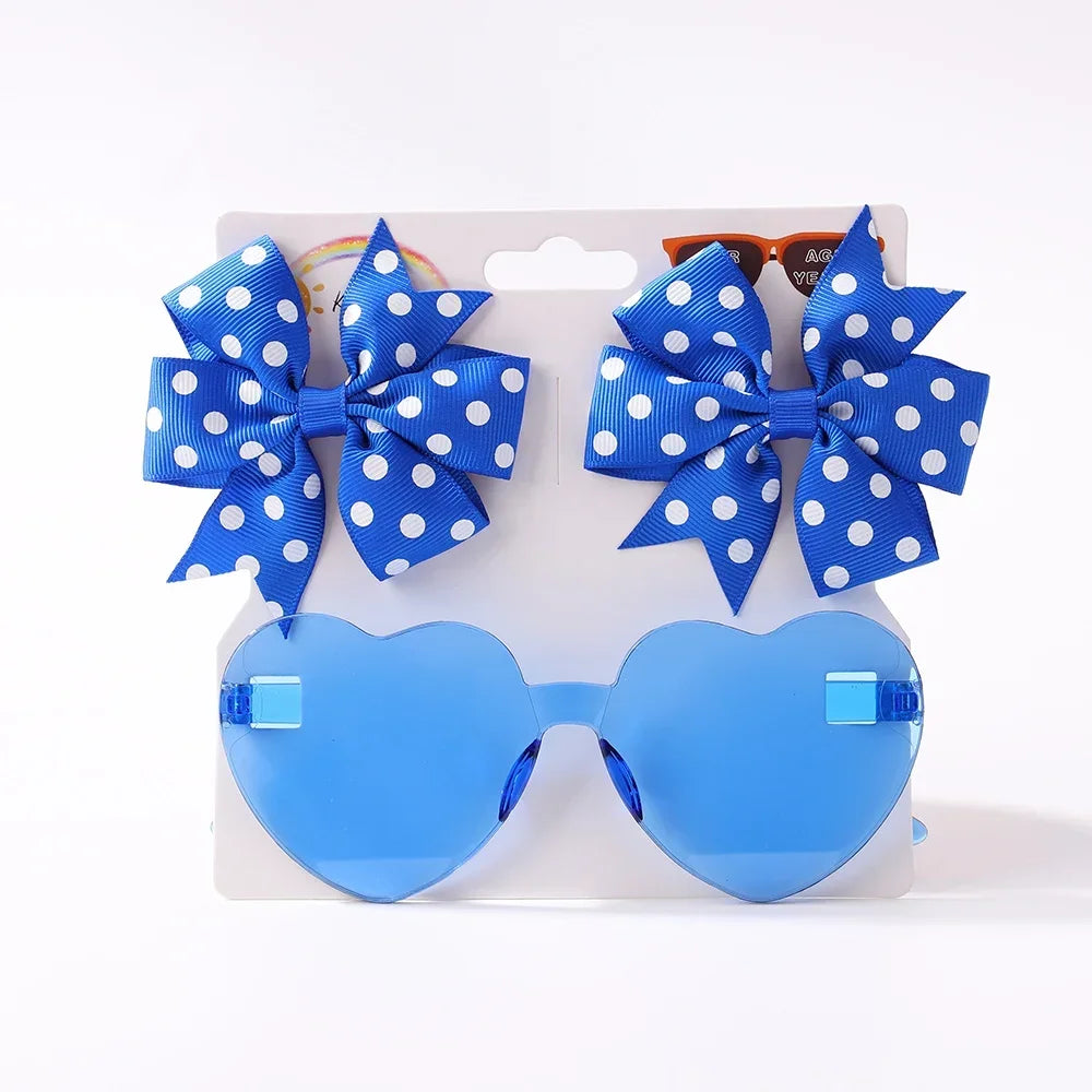 Dot Hairpins & Heart glasses