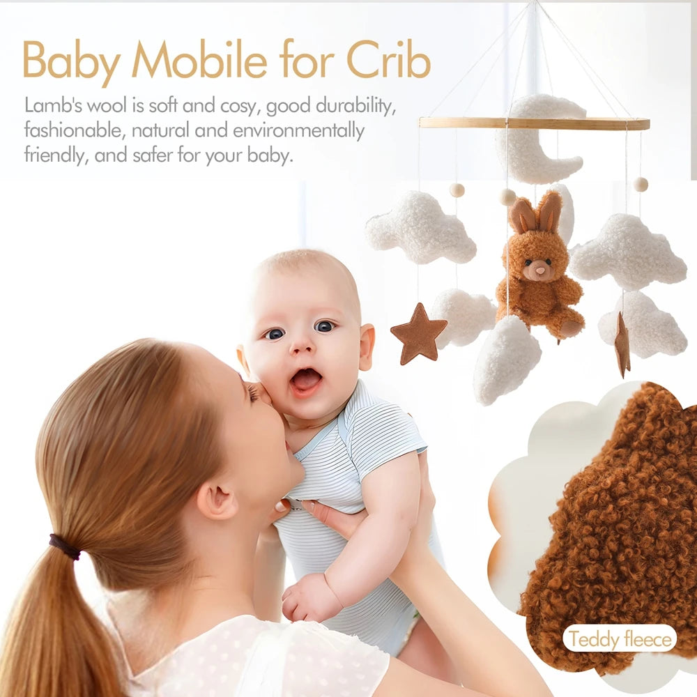 Baby Crib Mobile Wooden Rattle Toy