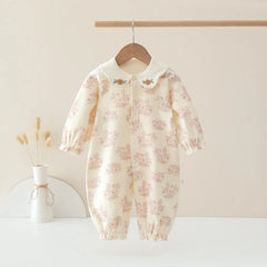 Spring Velvet Printed Baby Suit