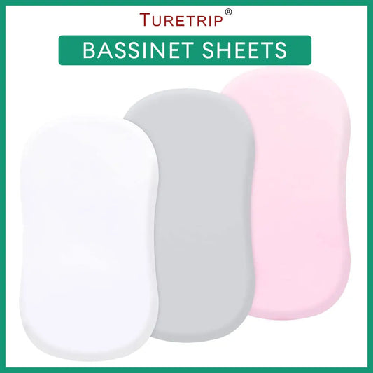 Bassinet sheet design for a 32 by 17 inch mattress