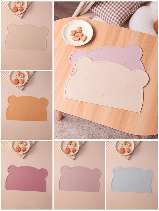 Flexible silicone baby feeding mat for toddler restaurant meals